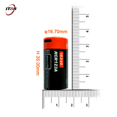 16340 Li Ion Rechargeable Batteries 700mAh 2.59Wh 3.7 Volt For Electronic Fans